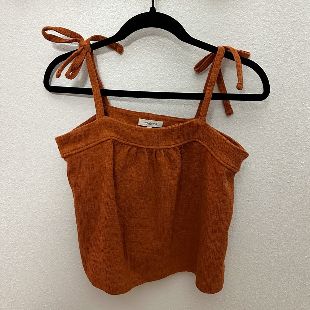 Madewell Crosshatch Tie-Strap Tank Top